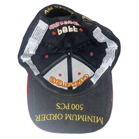 Vintage Hat Catalog Cap GRANT CUSTOM ADVERTISING Strapback Black 60s RARE - Picture 4 of 9